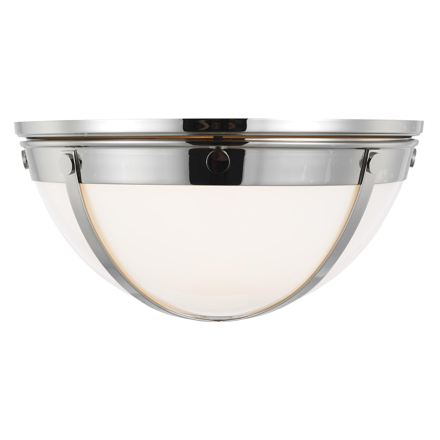 Logan Milk Glass Flush Mount Polished Nickel