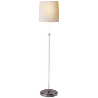 Bryant Floor Lamp in Antique Silver with Natural Paper Shade