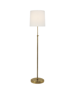 Bryant Floor Lamp in Hand-Rubbed Antique Brass with Linen Shade