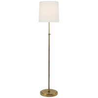 Bryant Floor Lamp in Hand-Rubbed Antique Brass with Linen Shade