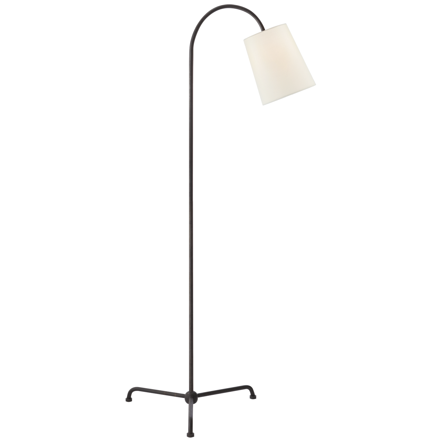 Mia Floor Lamp in Aged Iron with Linen Shade