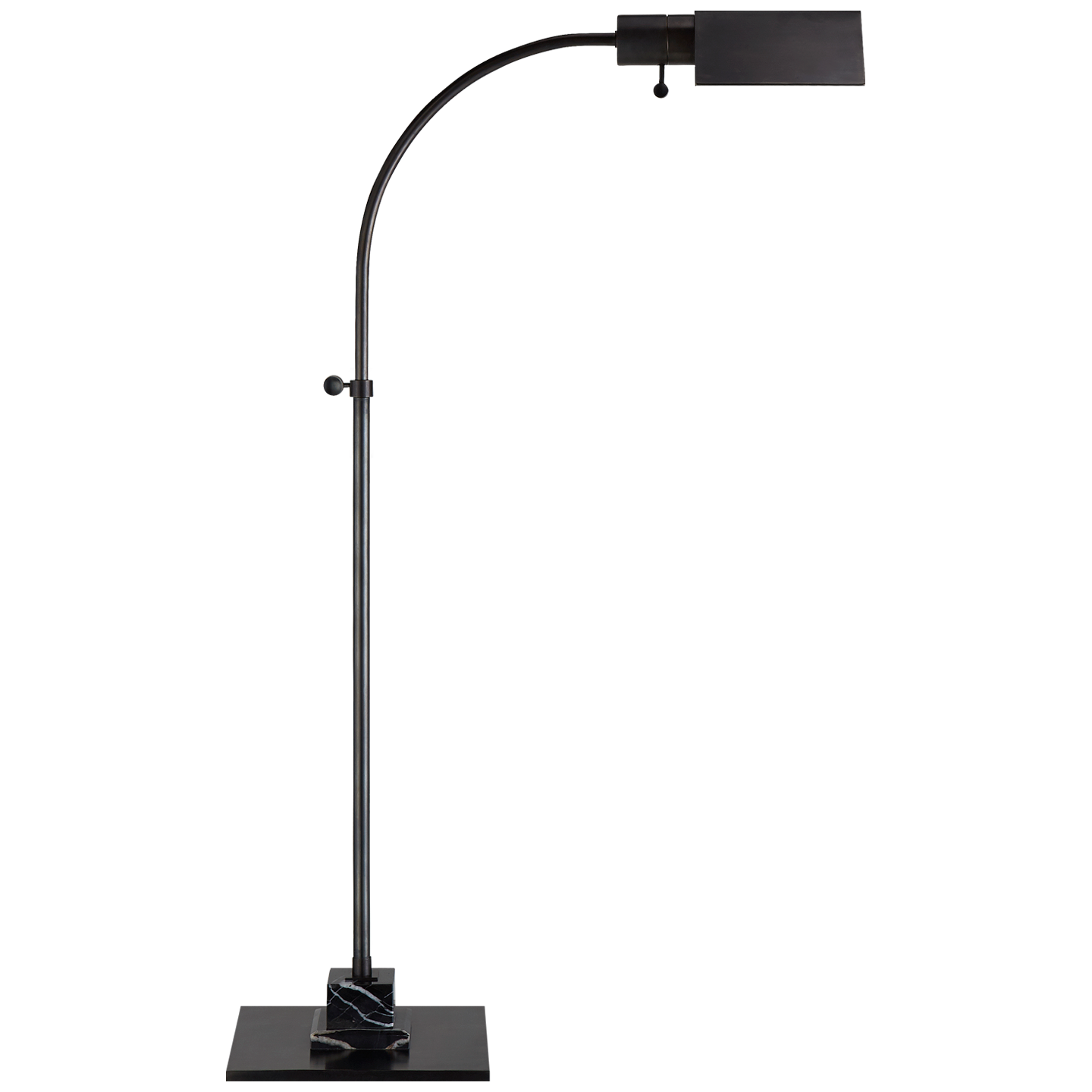 Eton Small Pharmacy Floor Lamp in Bronze and Black Marble