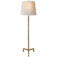 Parish Floor Lamp in Gilded Iron with Natural Paper Shade