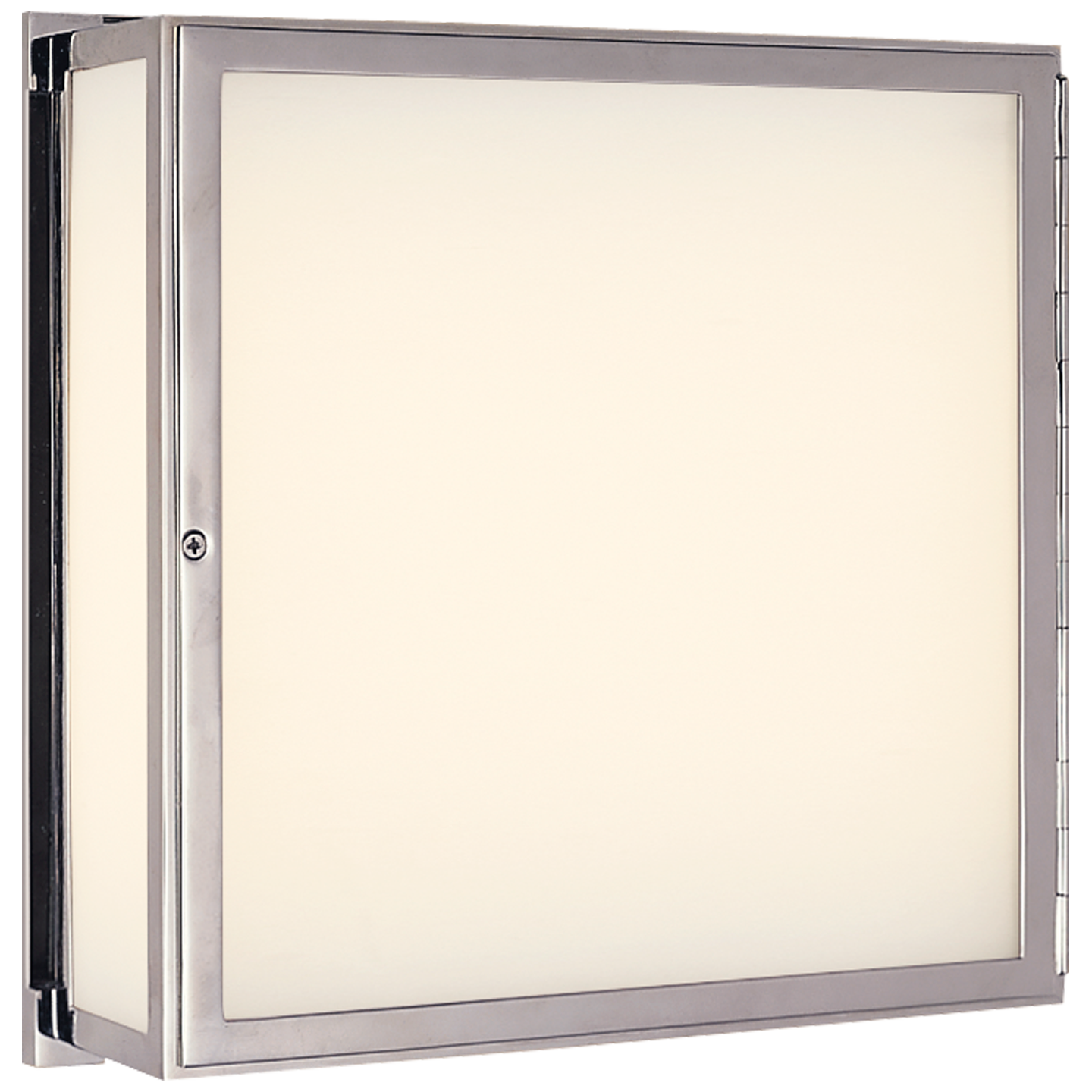 Mercer Square Box Light in Chrome with White Glass