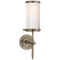 Bryant Bath Sconce in Antique Nickel with White Glass
