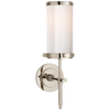 Bryant Bath Sconce in Polished Nickel with White Glass