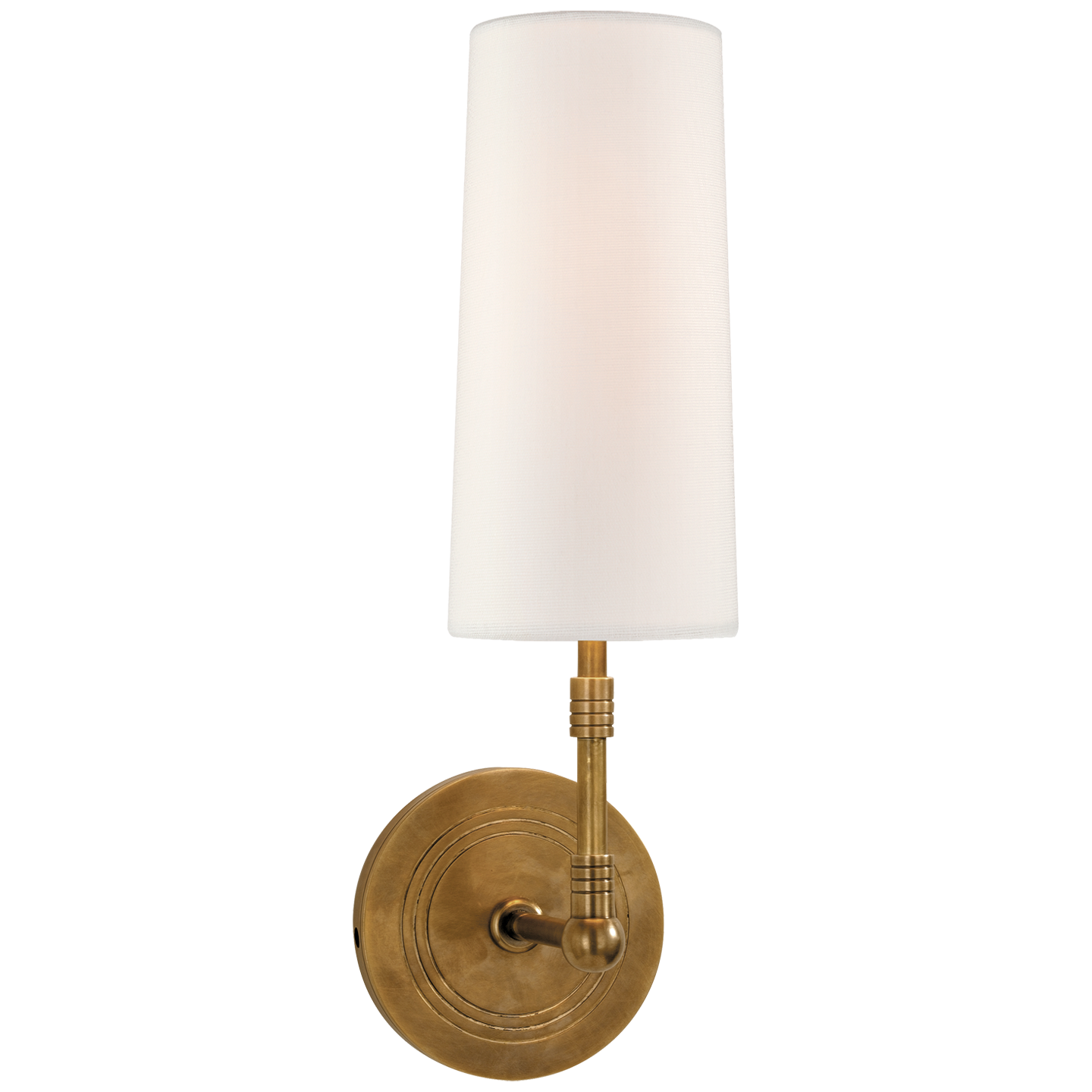 Ziyi Sconce in Hand-Rubbed Antique Brass with Linen Shade