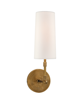 Ziyi Sconce in Hand-Rubbed Antique Brass with Linen Shade