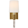 Vivian Single Sconce in Hand-Rubbed Antique Brass with Linen Shade