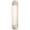 Selecta Long Sconce in Polished Nickel with White Glass