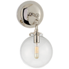 Katie Small Globe Sconce in Polished Nickel with Clear Glass
