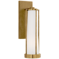 Calix Bracketed Sconce in Hand-Rubbed Antique Brass with White Glass