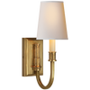 Modern Library Sconce in Hand-Rubbed Antique Brass with Natural Paper Shade
