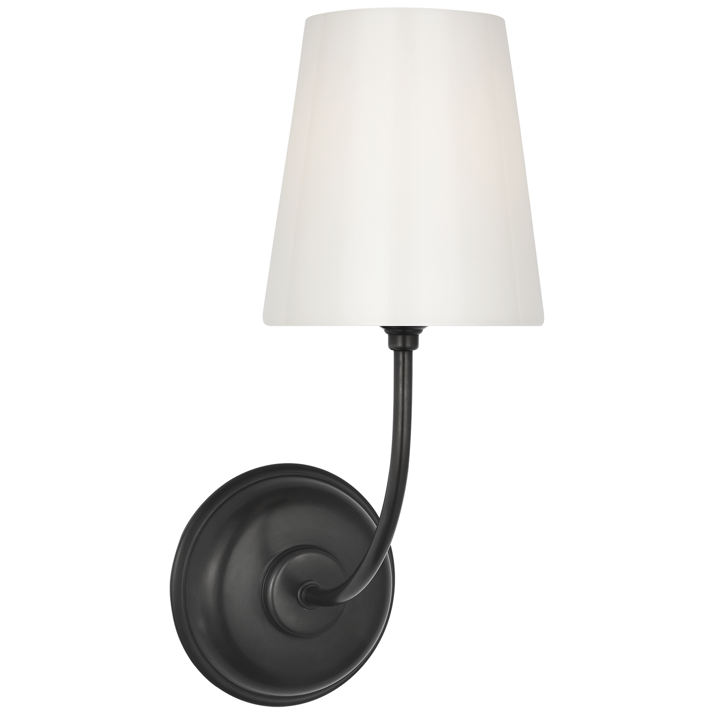 Vendome Single Sconce in Bronze with White Glass 220V