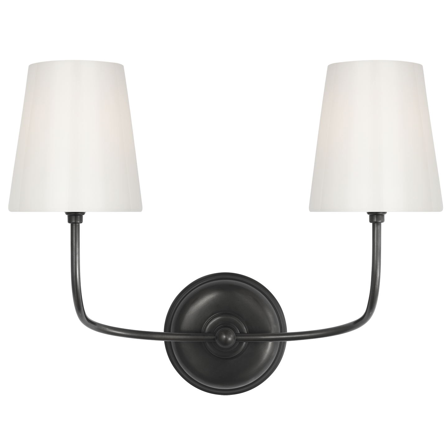 Vendome Double Sconce in Bronze with White Glass 220V
