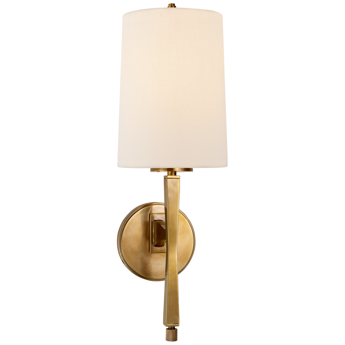 Edie Sconce in Hand-Rubbed Antique Brass with Linen Shade