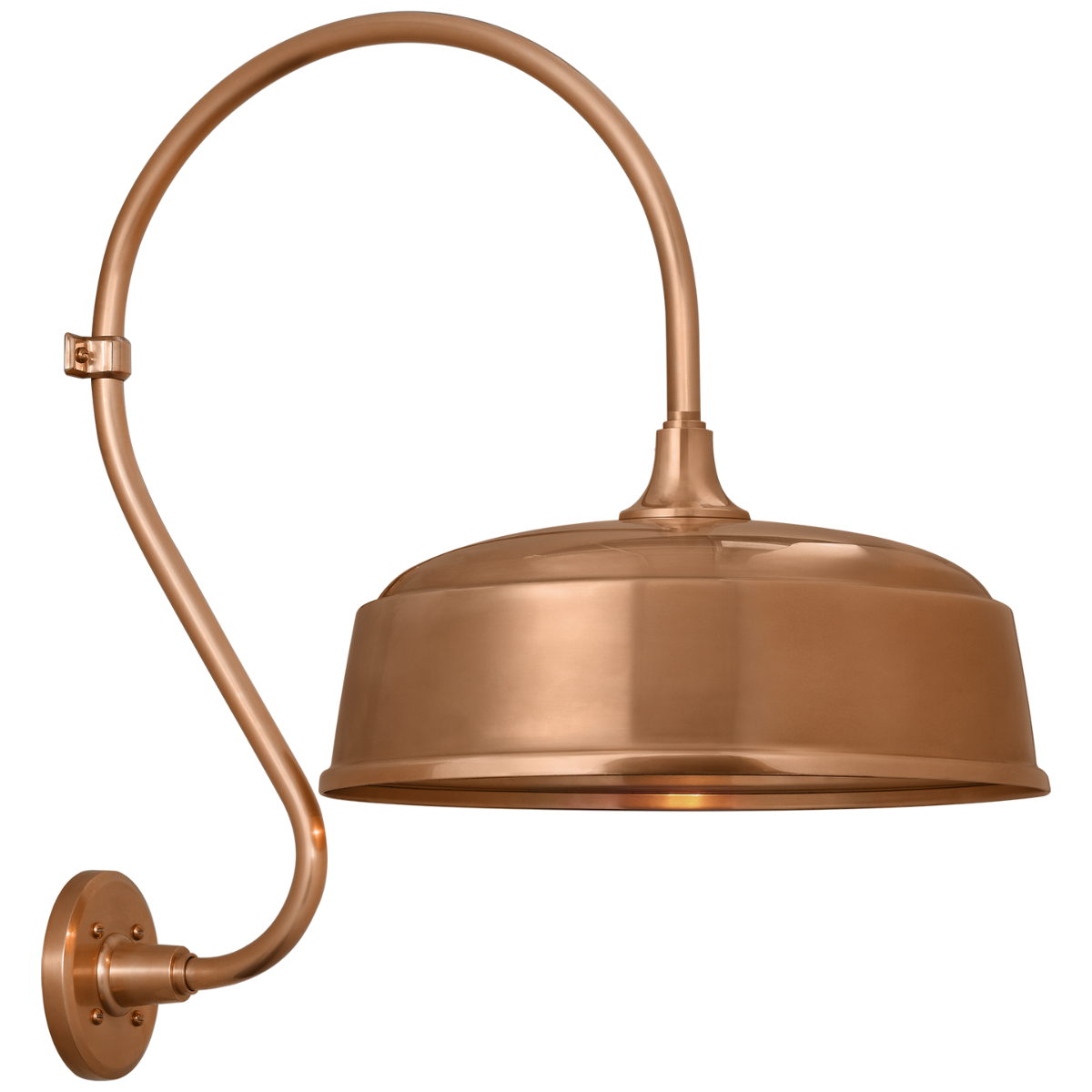 Academy 15" Larrabee Barn Light in Soft Copper with 16" Rockhouse Shade