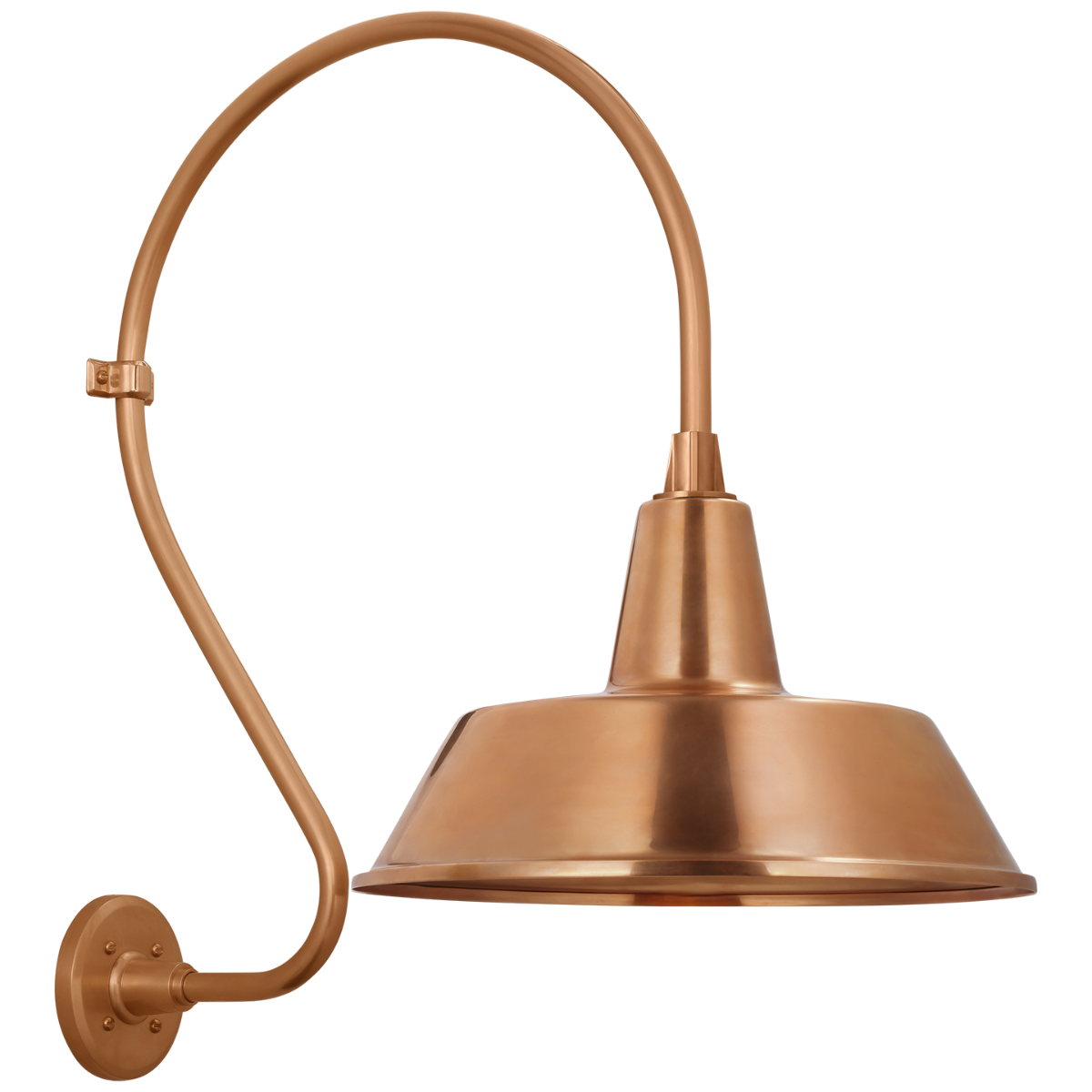 Academy 18" Larrabee Barn Light in Soft Copper with 16" Bowers Shade