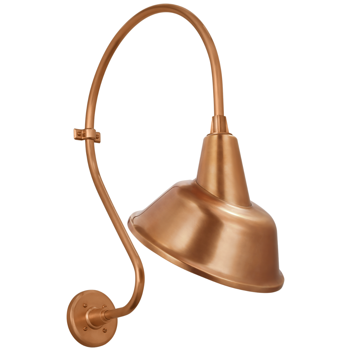 Academy 18" Larrabee Barn Light in Soft Copper with 12.5" Tilted Bowers Shade