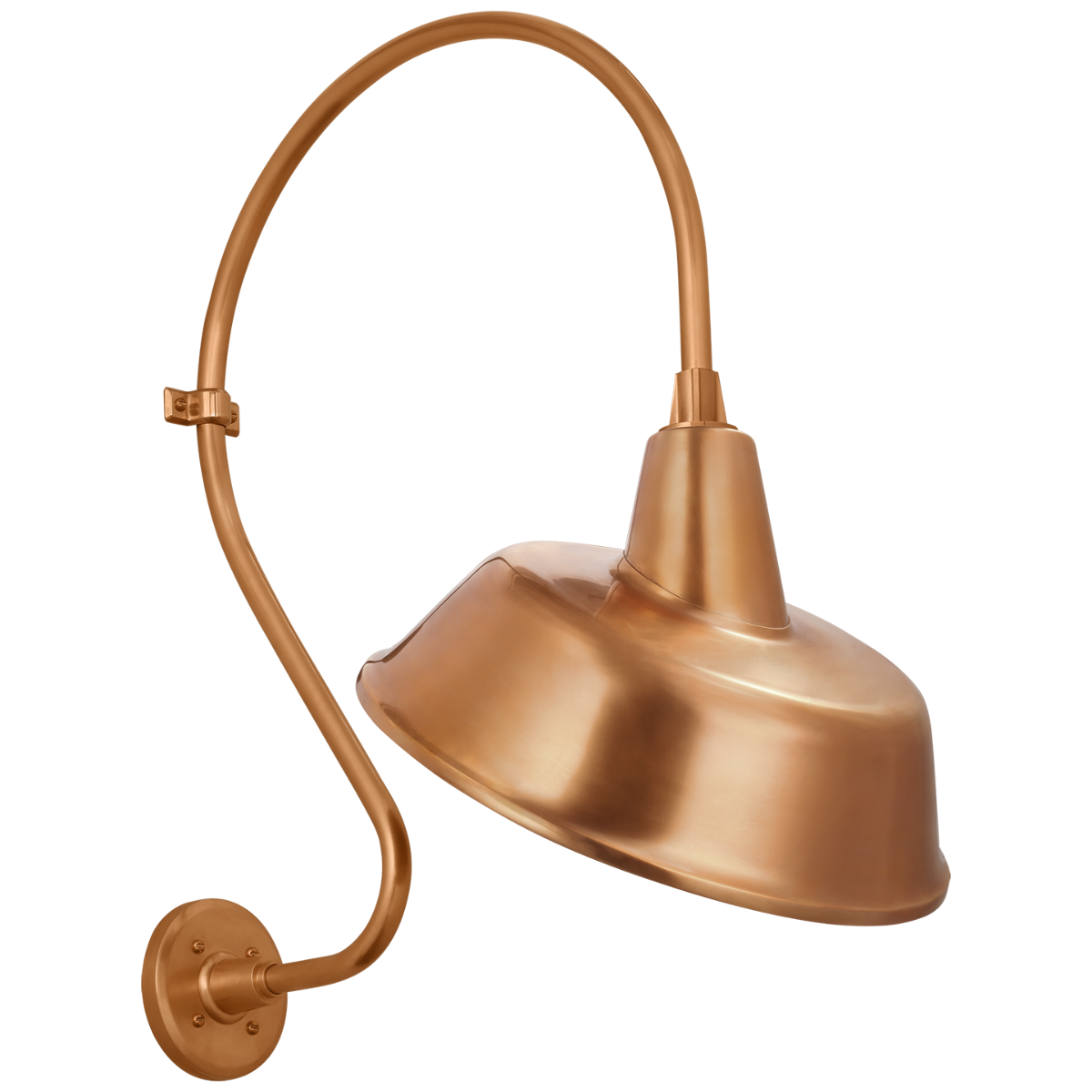 Academy 18" Larrabee Barn Light in Soft Copper with 16" Tilted Bowers Shade