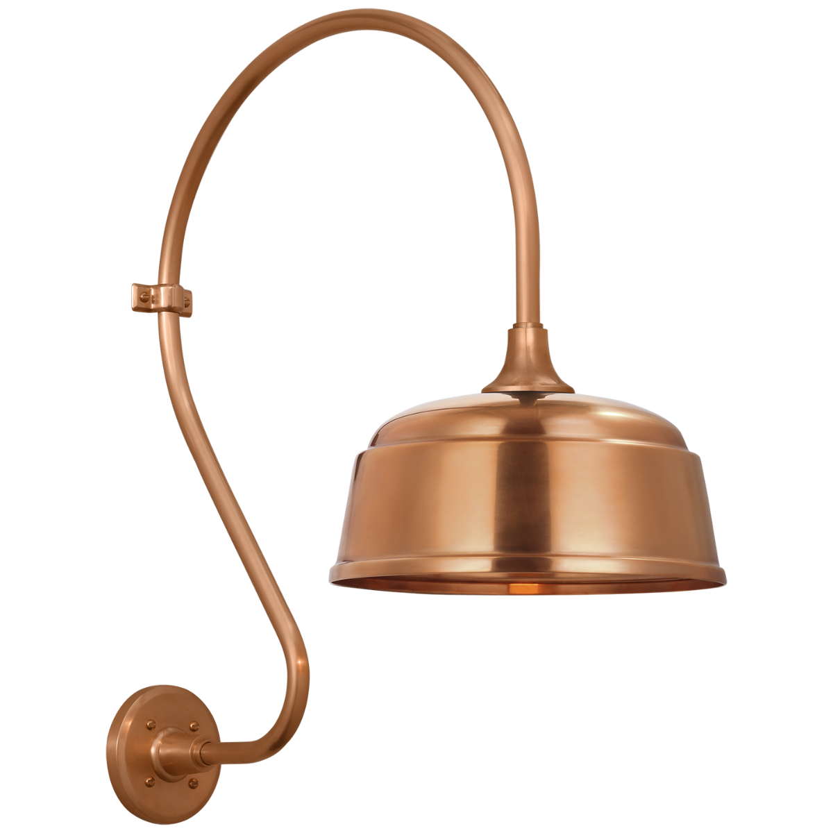 Academy 18" Larrabee Barn Light in Soft Copper with 12.5" Rockhouse Shade