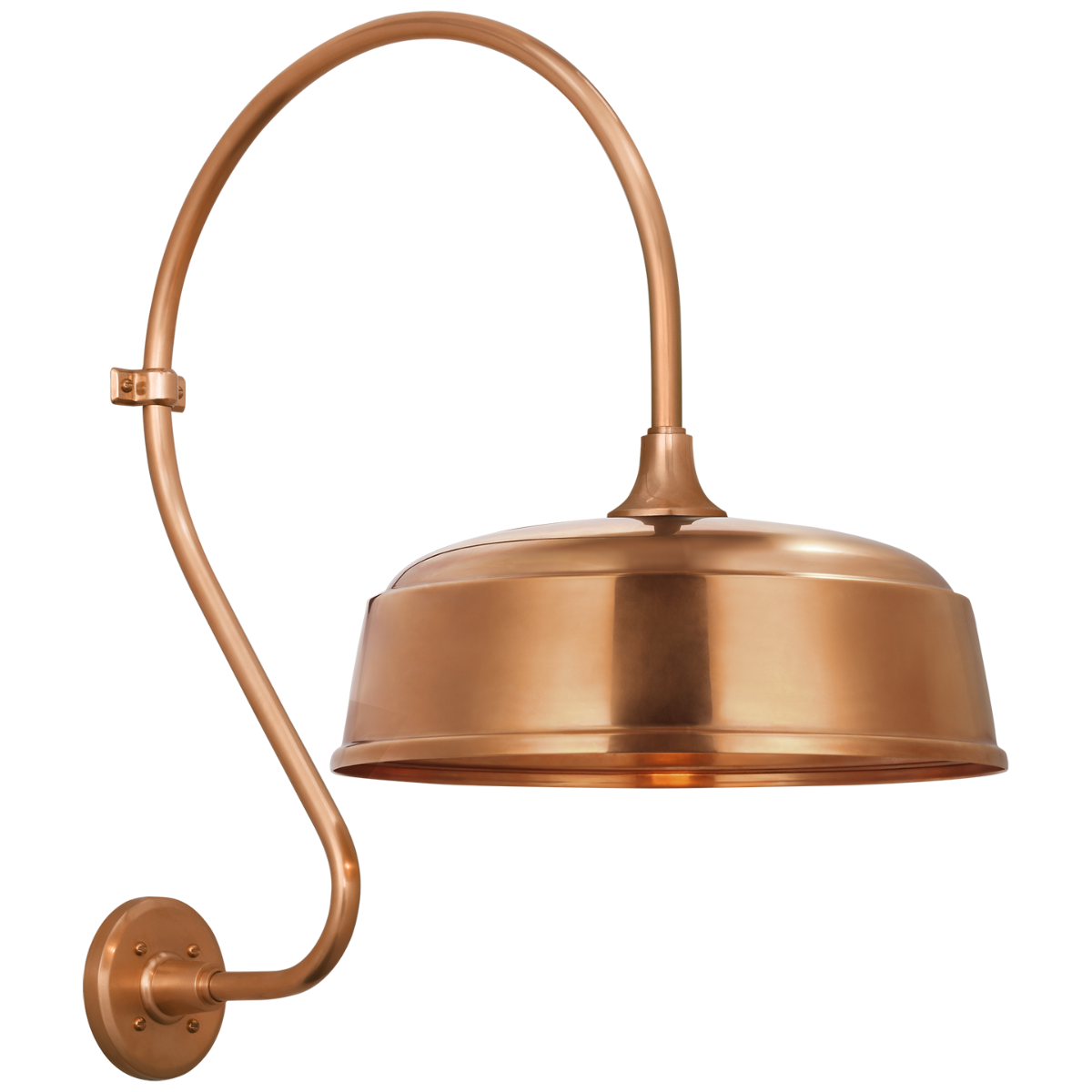 Academy 18" Larrabee Barn Light in Soft Copper with 16" Rockhouse Shade