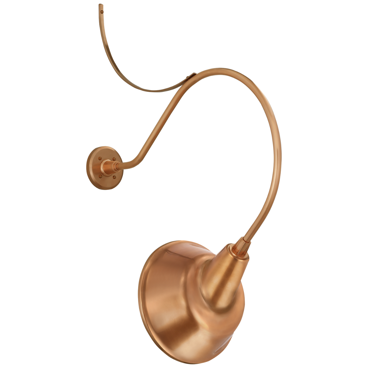 Academy 26.5" Anchored Larrabee Barn Light in Soft Copper with 12.5" Tilted Bowers Shade