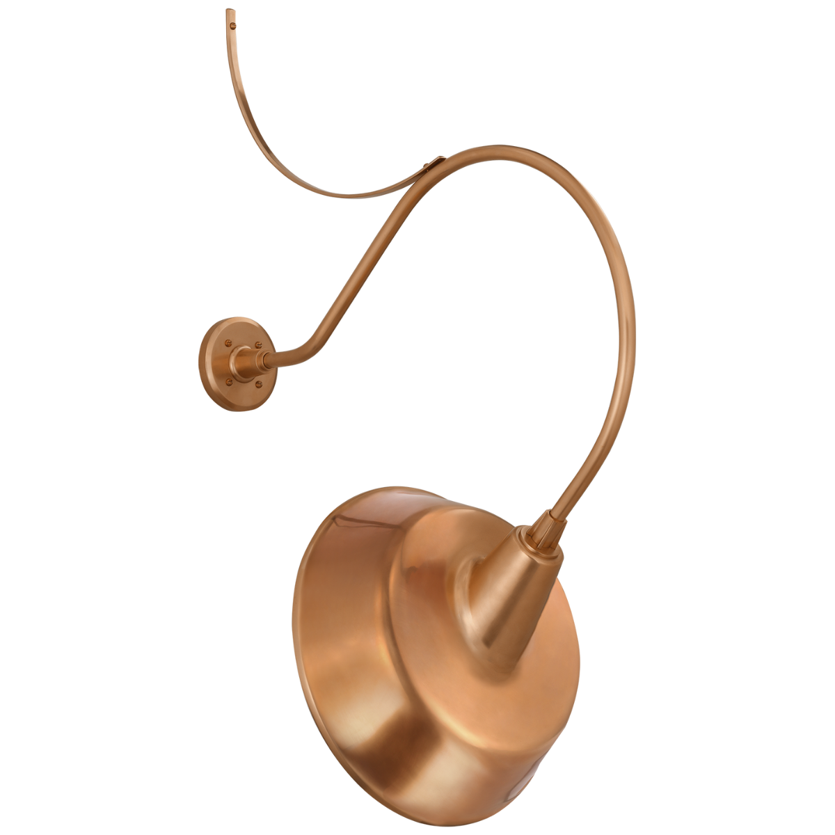 Academy 26.5" Anchored Larrabee Barn Light in Soft Copper with 16" Tilted Bowers Shade