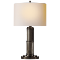 Longacre Small Table Lamp in Bronze with Natural Paper Shade