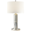 Longacre Small Table Lamp in Polished Nickel with Linen Shade