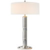 Longacre Tall Table Lamp in Polished Nickel with Linen Shade
