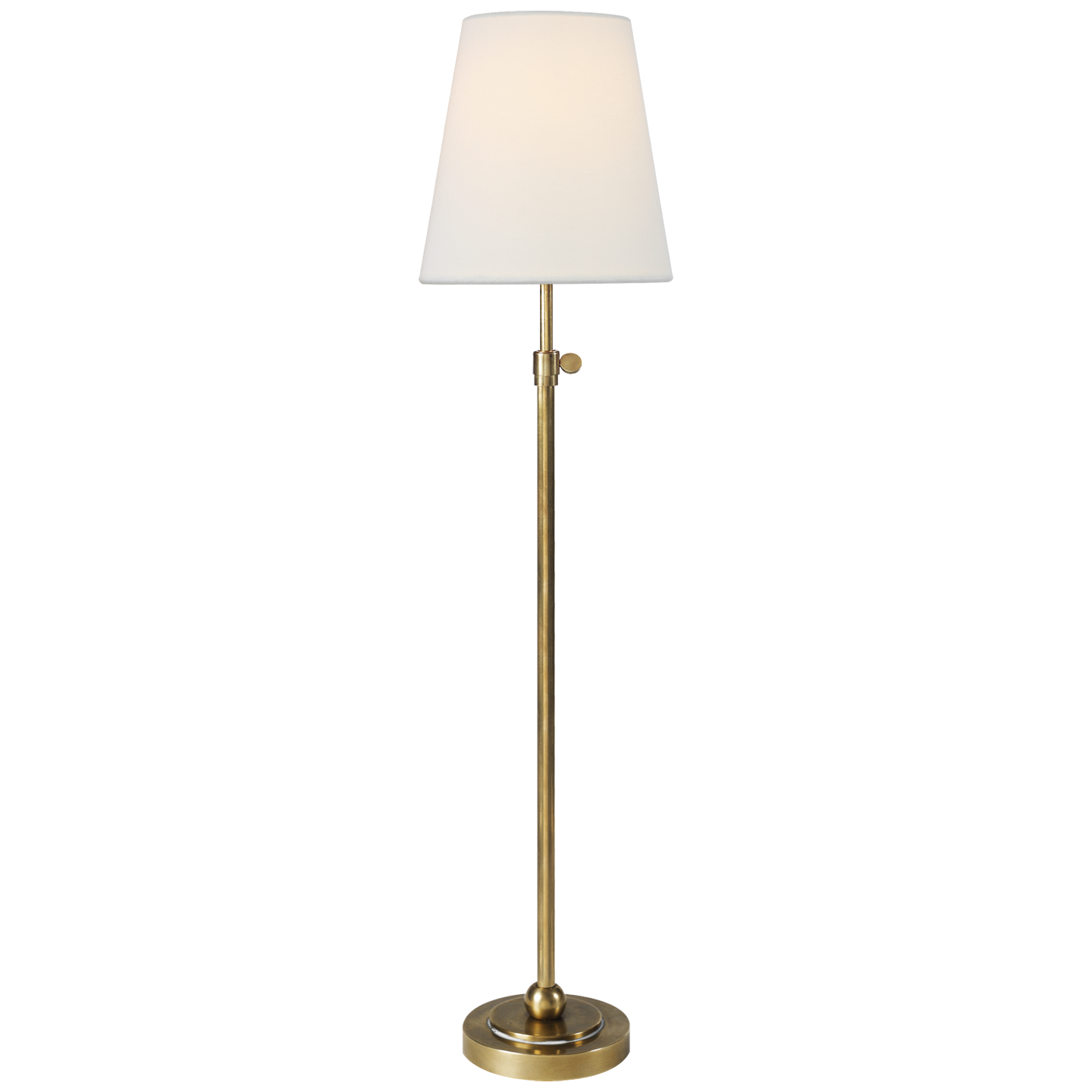 Bryant Table Lamp in Hand-Rubbed Antique Brass with Linen Shade