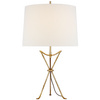Neith Medium Table Lamp in Gild with Linen Shade