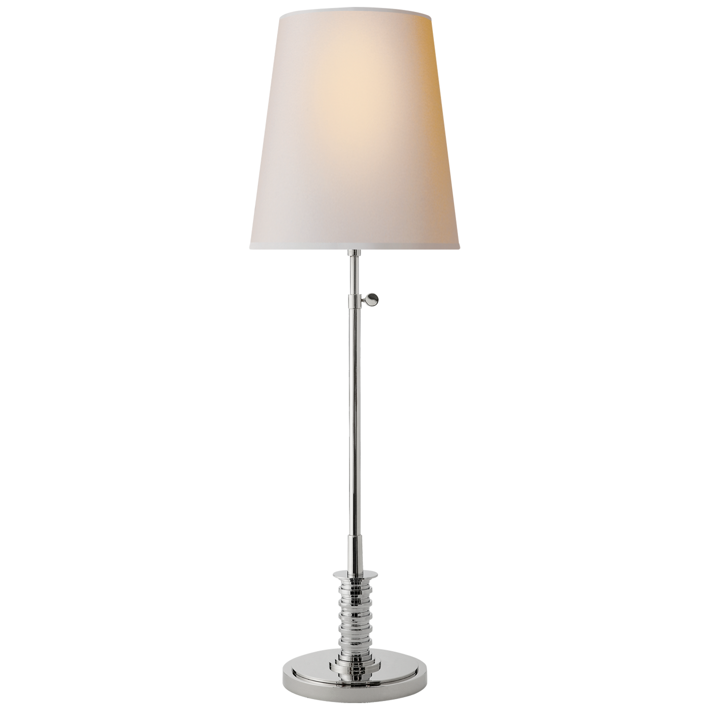 Banks Table Lamp in Polished Nickel with Natural Paper Shade