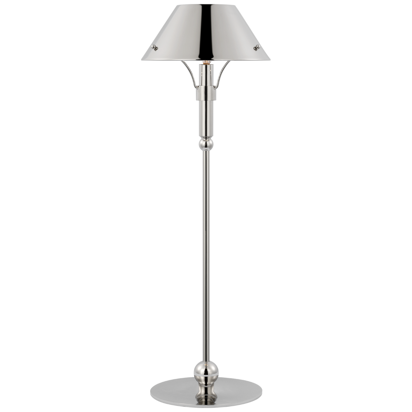 Turlington Medium Table Lamp in Polished Nickel with Polished Nickel Shade Open Box
