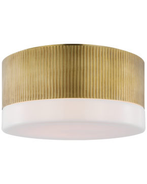 Ace 12" Flush Mount in Hand-Rubbed Antique Brass with White Glass 