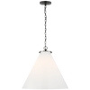 Katie Large Conical Pendant in Bronze with White Glass