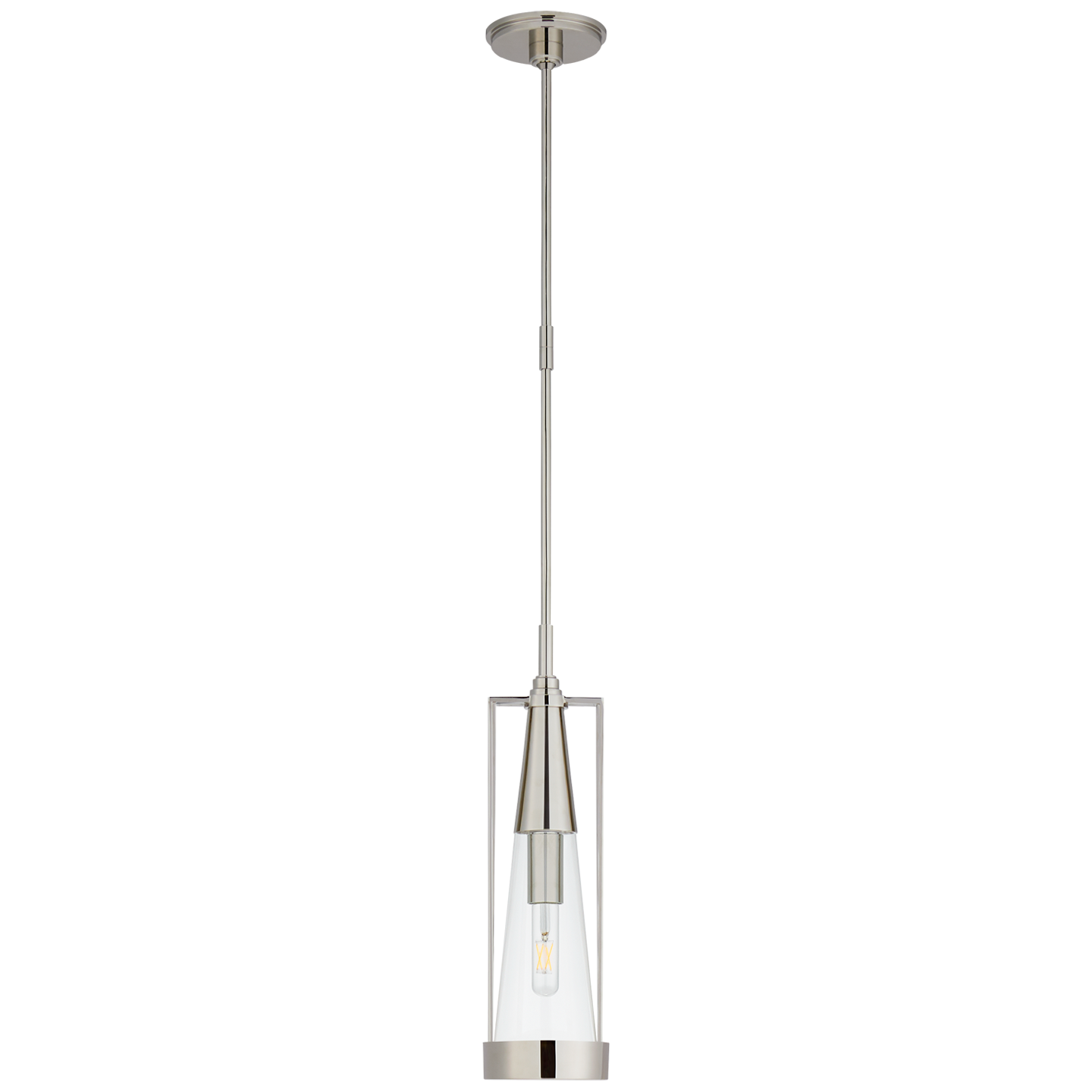 Calix Small Pendant in Polished Nickel with Clear Glass