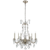 Yves Chandelier in Burnished Silver Leaf with Crystal