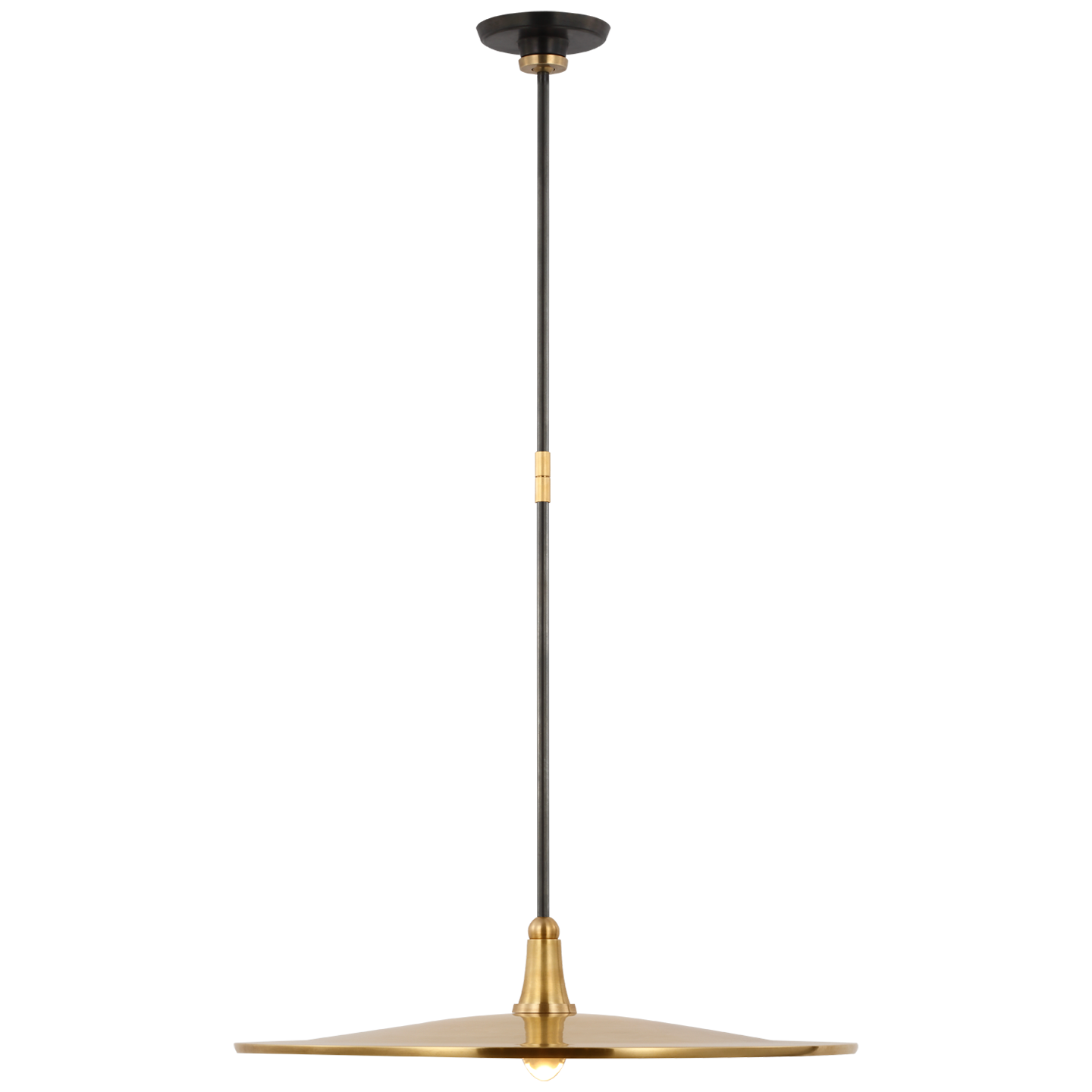 Truesdell 24" Pendant in Hand-Rubbed Antique Brass and Bronze with Antique Brass Shade Open Box