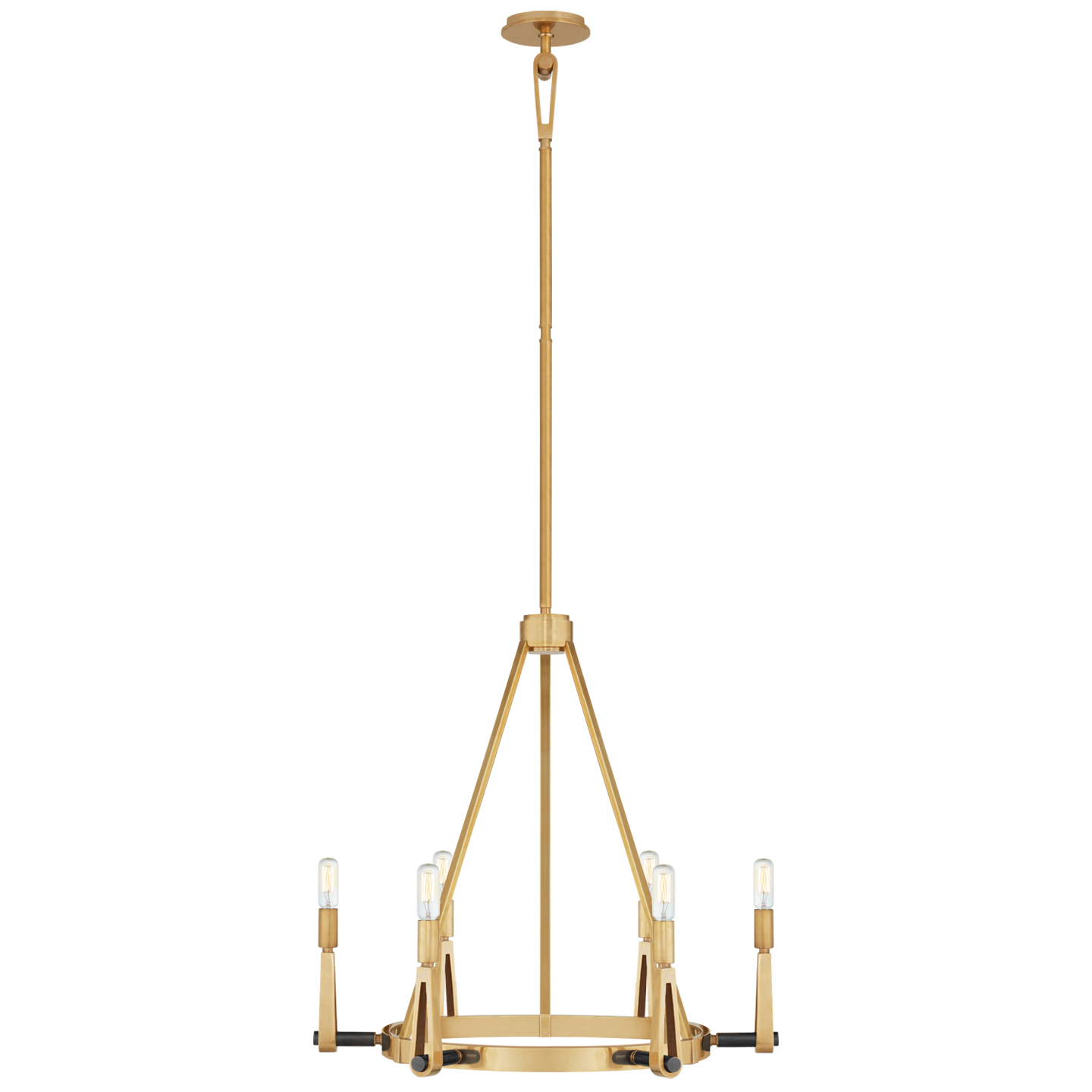 Alpha Medium Chandelier in Hand-Rubbed Antique Brass and Bronze