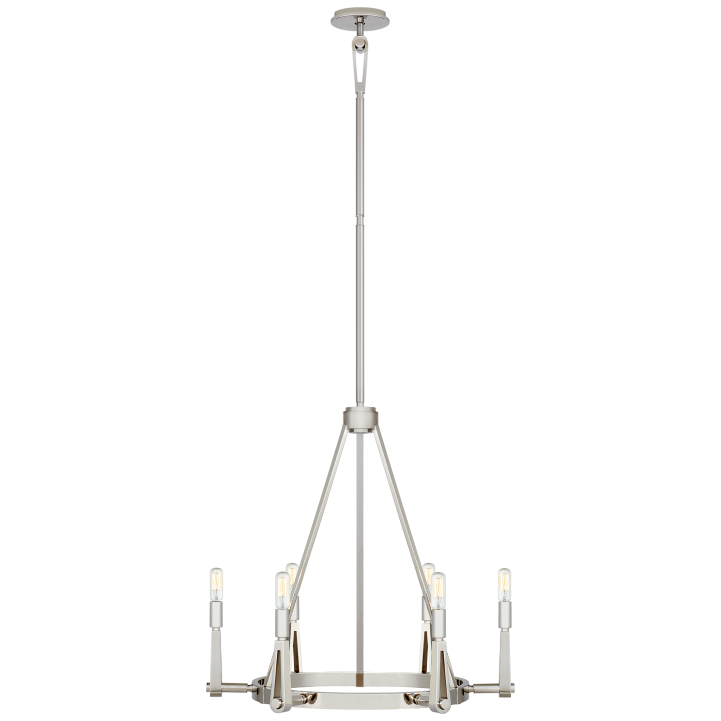 Alpha Medium Chandelier in Polished Nickel