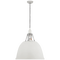 Gunner 22" Pendant in White and Polished Aluminum