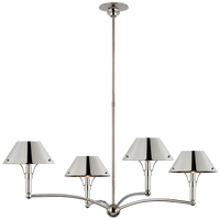 Turlington Large Chandelier in Polished Nickel with Polished Nickel Shade