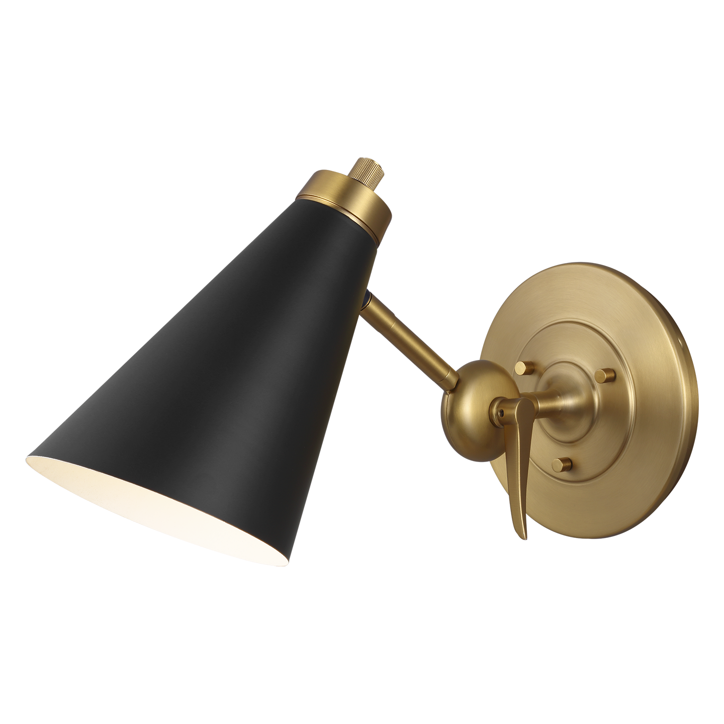 Signoret Task Sconce in Burnished Brass with Matte Black
