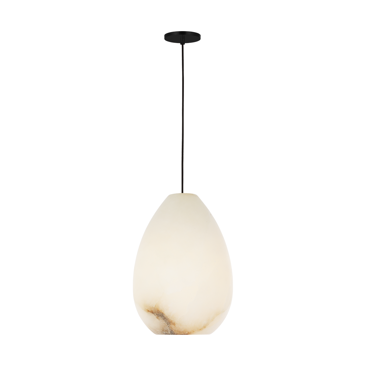 Alina Alabaster Medium Pendant in Alabaster Nightshade Black Bulb Not Included