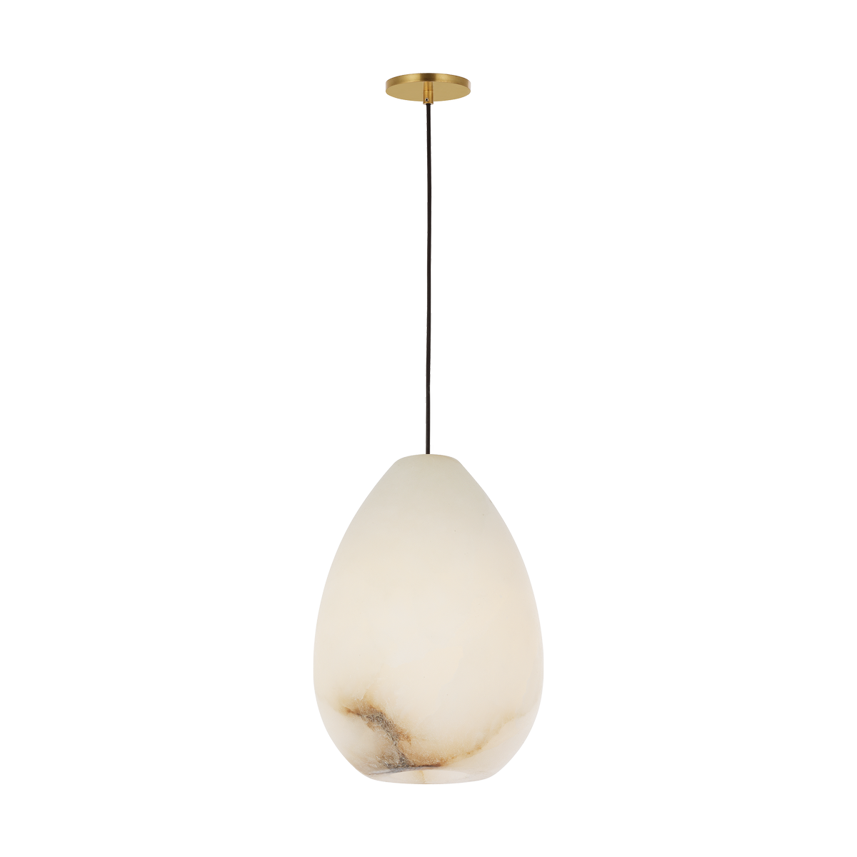 Alina Alabaster Medium Pendant Alabaster Hand Rubbed Antique Brass LED 2700K 90 CRI lamp