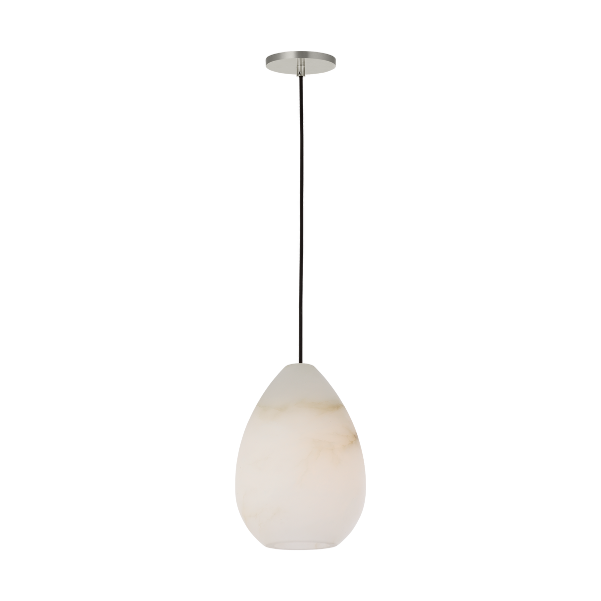 Alina Alabaster Small Pendant in Alabaster Polished Nickel Bulb Not Included