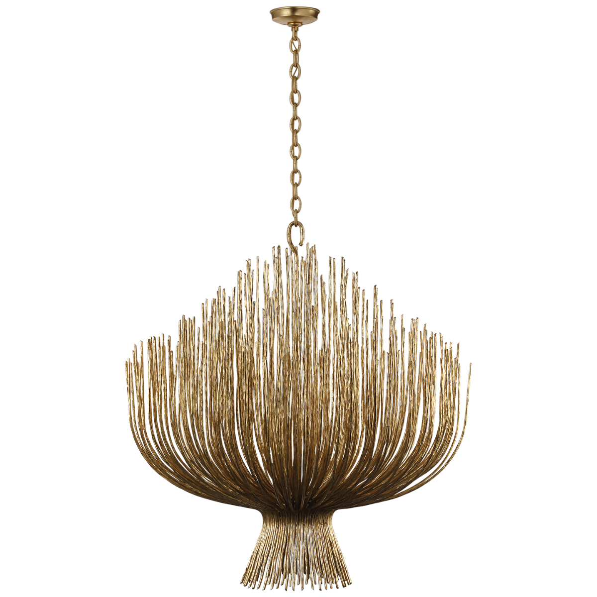 Astra 42" Sculpted Chandelier in Gilded Iron