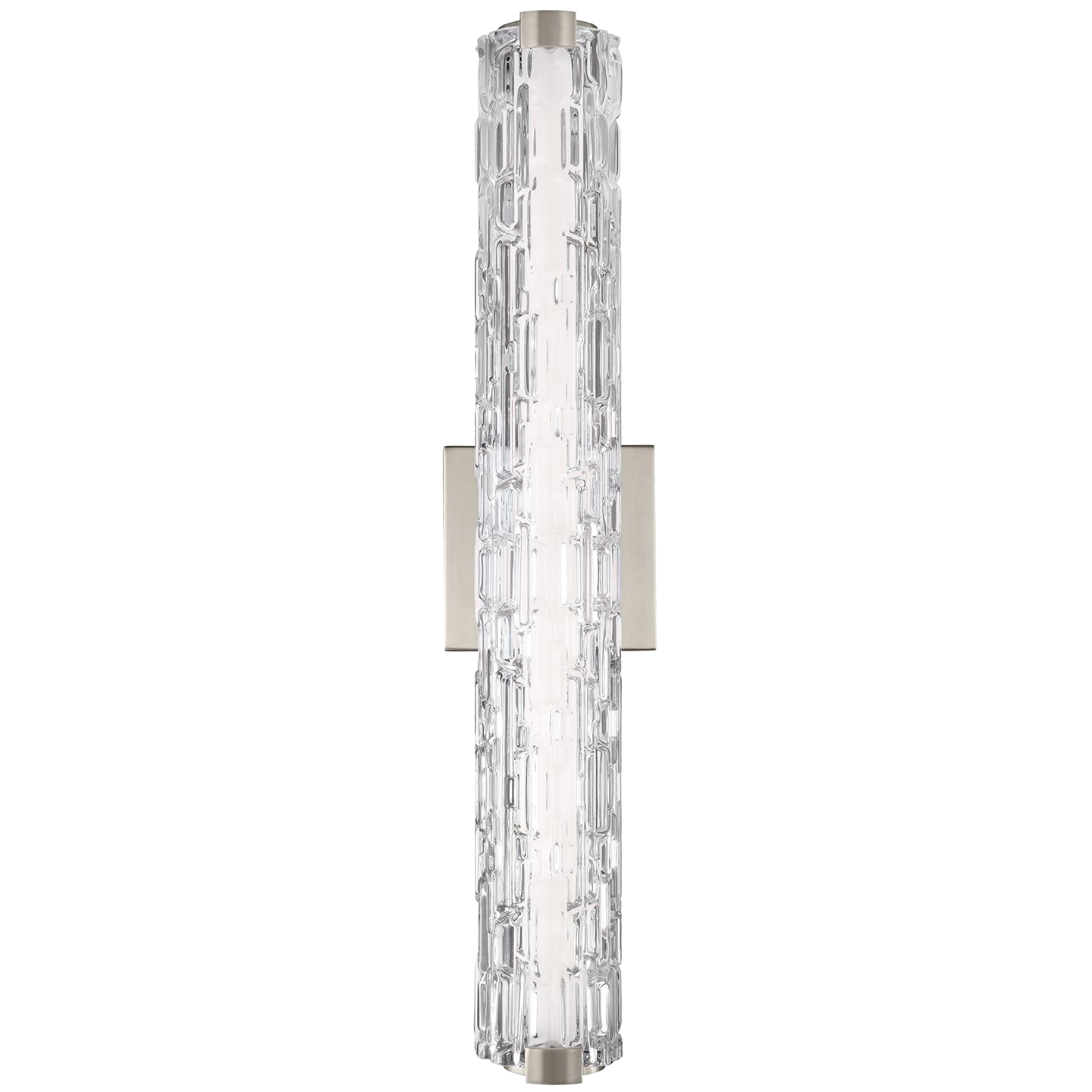 Cutler 24" Staggered Glass LED Vanity Satin Nickel Bulbs Inc